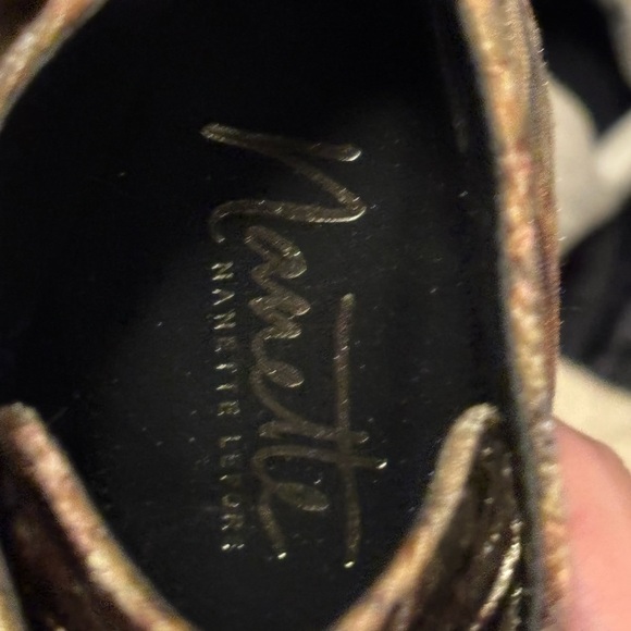 Nanette Lepore Women's Halle Ankle Bootie, Cognac Multicolor Suede 7M - Picture 7 of 13